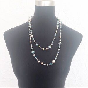 Fashion Jewelry Beaded Silver Statement Necklace